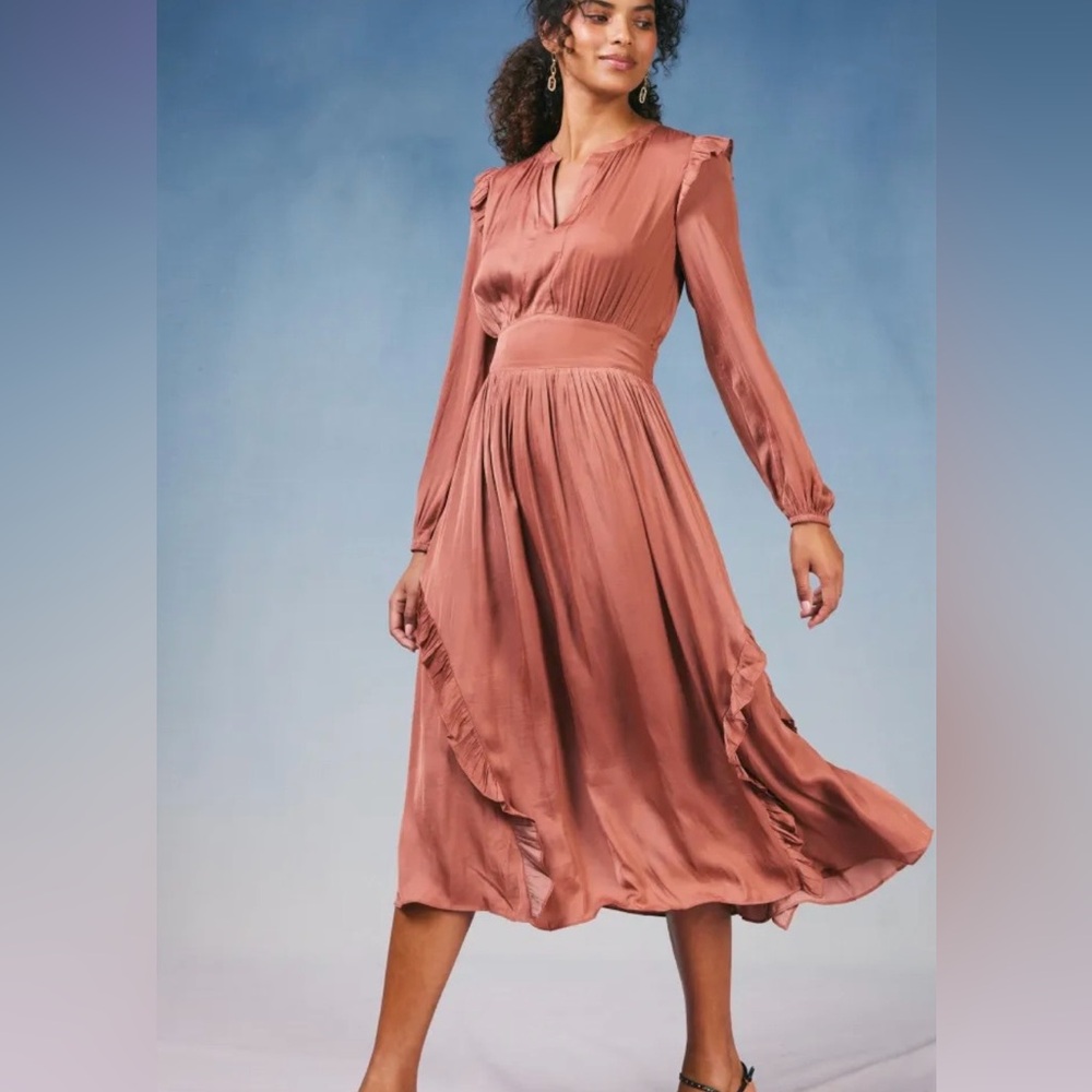 Current Air Long Sleeve Caramel Dress